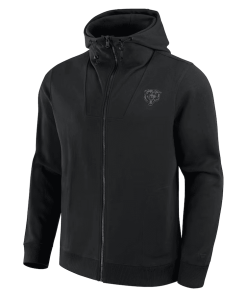 Alternative view of Chicago Bears Fanatics Unisex Front Office Full-Zip Hoodie – Black