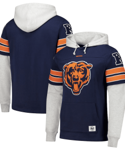 Chicago Bears ’47 Double Header Blitz Cornerback Pullover Hoodie – Navy
