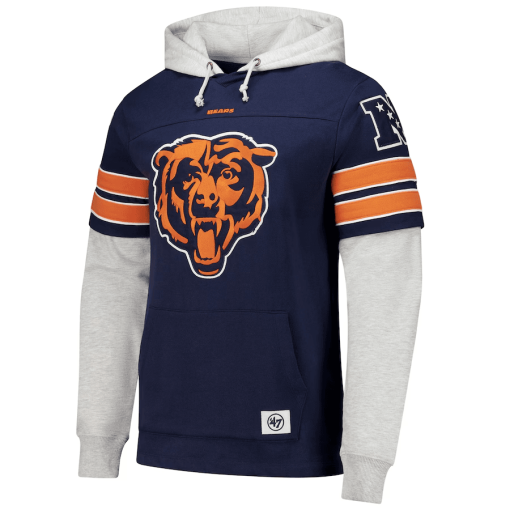 Chicago Bears ’47 Double Header Blitz Cornerback Pullover Hoodie – Navy - Image 2