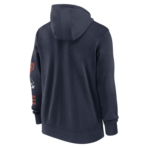 Chicago Bears Nike Club Full-Zip Hoodie Jacket – Navy - Image 3