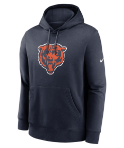 Alternative view of Chicago Bears Nike Club Logo Pullover Hoodie – Navy