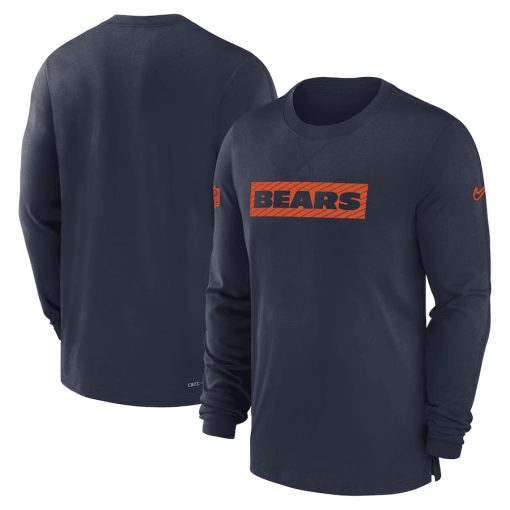 Chicago Bears Nike Sideline Player Performance Long Sleeve T-Shirt – Navy