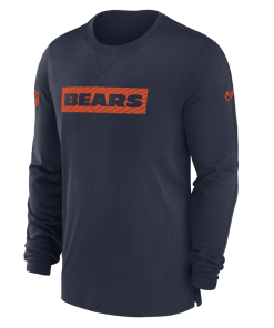 Alternative view of Chicago Bears Nike Sideline Player Performance Long Sleeve T-Shirt – Navy