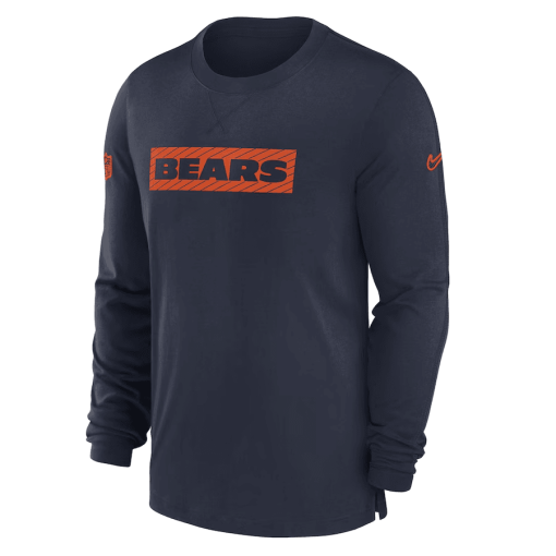 Chicago Bears Nike Sideline Player Performance Long Sleeve T-Shirt – Navy - Image 2