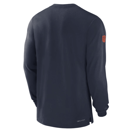 Chicago Bears Nike Sideline Player Performance Long Sleeve T-Shirt – Navy - Image 3