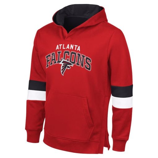 Atlanta Falcons G-III Sports by Carl BanksMen’s Adaptive Faceoff Pullover Hoodie – Red/Black - Image 2