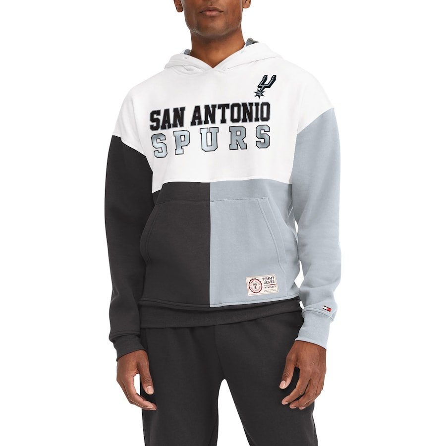 San Antonio Spurs Tommy Jeans Andrew Split Pullover Hoodie – White/Black