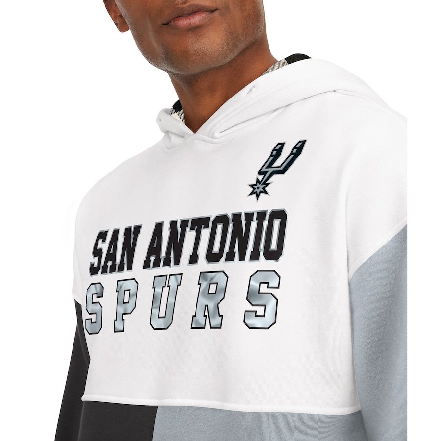 San Antonio Spurs Tommy Jeans Andrew Split Pullover Hoodie – White/Black - Image 3