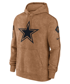 Men’s Nike Brown Dallas Cowboys 2023 Salute To Service Club Pullover Hoodie