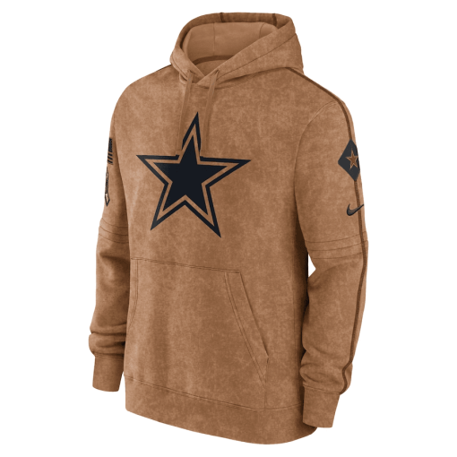 Men’s Nike Brown Dallas Cowboys 2023 Salute To Service Club Pullover Hoodie