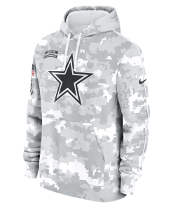 Dallas Cowboys Nike 2024 Salute to Service Club Fleece Pullover Hoodie – Arctic Camo