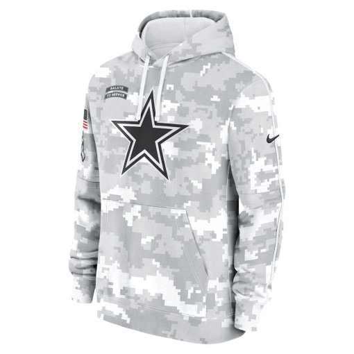 Dallas Cowboys Nike 2024 Salute to Service Club Fleece Pullover Hoodie – Arctic Camo