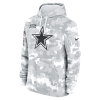 Dallas Cowboys Nike Youth 2024 Salute To Service Pullover Hoodie – White/Gray