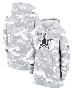 Alternative view of Dallas Cowboys Nike Women’s 2024 Salute To Service Club Fleece Pullover Hoodie – Arctic Camo