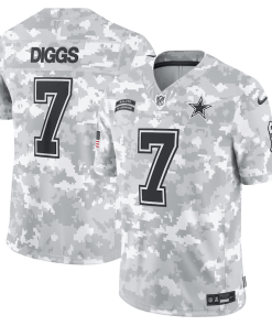 Alternative view of Trevon Diggs Dallas Cowboys Nike 2024 Salute to Service Limited Jersey – Arctic Camo