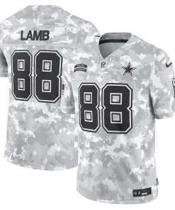Alternative view of CeeDee Lamb Dallas Cowboys Nike 2024 Salute to Service Limited Jersey – Arctic Camo