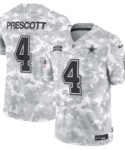 Alternative view of Dak Prescott Dallas Cowboys Nike 2024 Salute to Service Limited Jersey – Arctic Camo