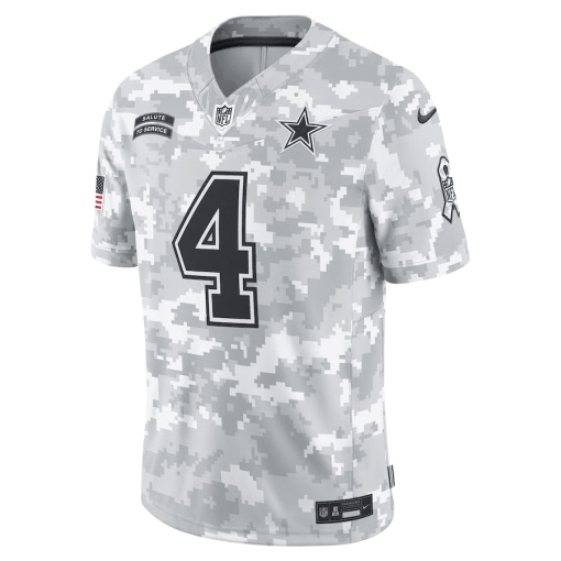 Dak Prescott Dallas Cowboys Nike 2024 Salute to Service Limited Jersey – Arctic Camo