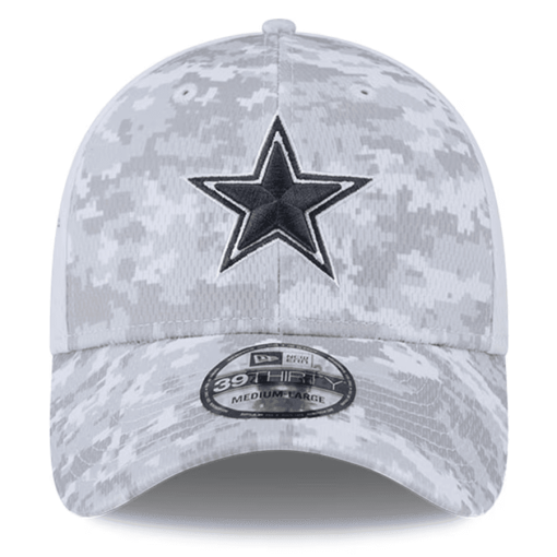 Dallas Cowboys New Era 2024 Salute To Service Digital Camo 39THIRTY Flex Hat – White - Image 3