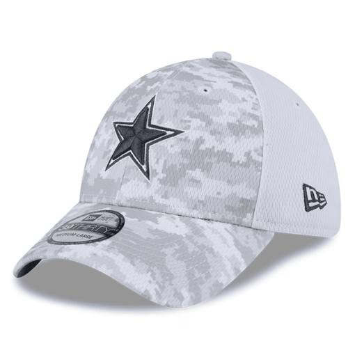Dallas Cowboys New Era 2024 Salute To Service Digital Camo 39THIRTY Flex Hat – White