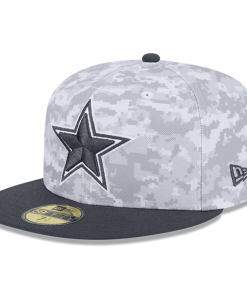 Dallas Cowboys New Era 2024 Salute To Service 59FIFTY Fitted Hat – Arctic Camo/Graphite