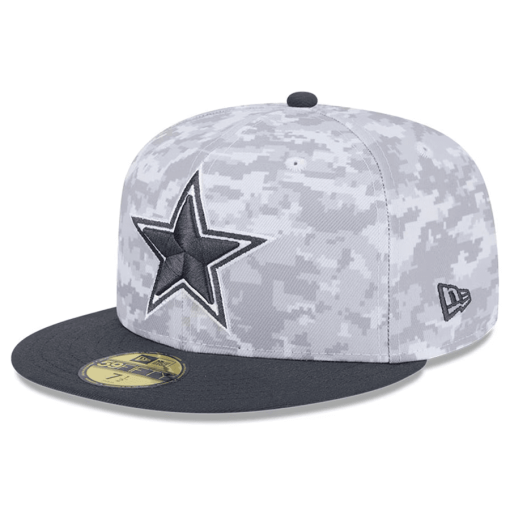 Dallas Cowboys New Era 2024 Salute To Service 59FIFTY Fitted Hat – Arctic Camo/Graphite