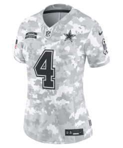 Dak Prescott Dallas Cowboys Nike Women’s 2024 Salute to Service Limited Jersey – Arctic Camo