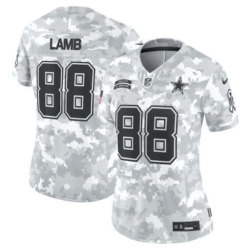 CeeDee Lamb Dallas Cowboys Nike Women’s 2024 Salute to Service Limited Jersey – Arctic Camo - Image 2