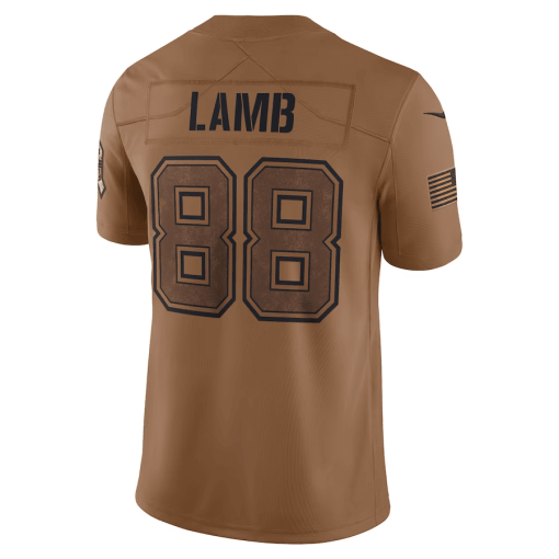 Men’s Nike CeeDee Lamb Brown Dallas Cowboys 2023 Salute To Service Limited Jersey - Image 3