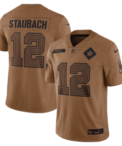 Men’s Nike Roger Staubach Brown Dallas Cowboys 2023 Salute To Service Retired Player Limited Jersey