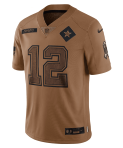 Alternative view of Men’s Nike Roger Staubach Brown Dallas Cowboys 2023 Salute To Service Retired Player Limited Jersey