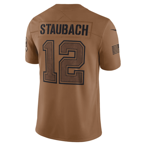 Men’s Nike Roger Staubach Brown Dallas Cowboys 2023 Salute To Service Retired Player Limited Jersey - Image 3