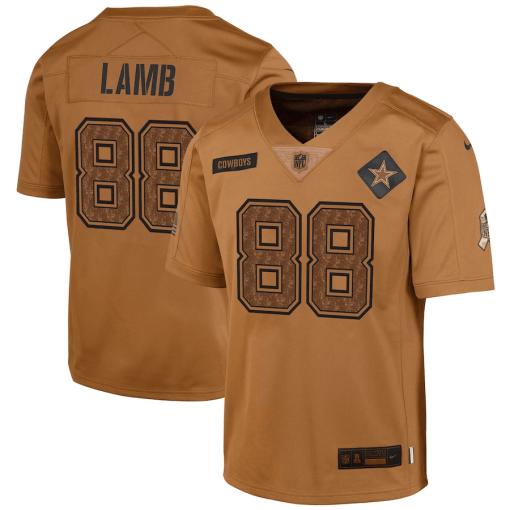 Youth Nike CeeDee Lamb Brown Dallas Cowboys 2023 Salute To Service Limited Jersey