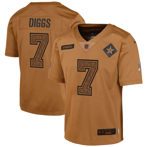 Youth Nike Trevon Diggs Brown Dallas Cowboys 2023 Salute To Service Limited Jersey