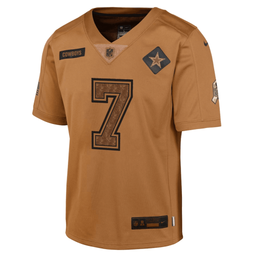 Youth Nike Trevon Diggs Brown Dallas Cowboys 2023 Salute To Service Limited Jersey - Image 2