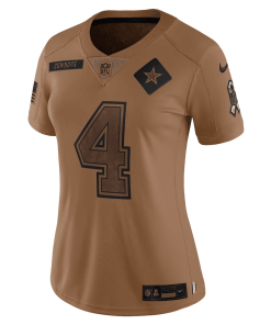 Alternative view of Women’s Nike Dak Prescott Brown Dallas Cowboys 2023 Salute To Service Limited Jersey