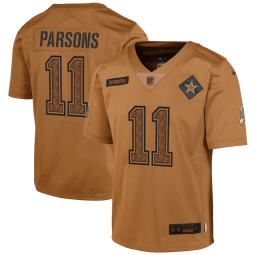Youth Nike Micah Parsons Brown Dallas Cowboys 2023 Salute To Service Limited Jersey