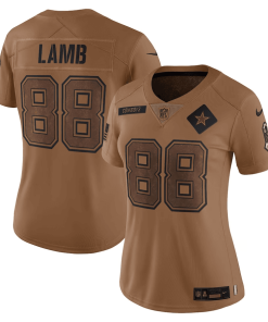 Women’s Nike CeeDee Lamb Brown Dallas Cowboys 2023 Salute To Service Limited Jersey