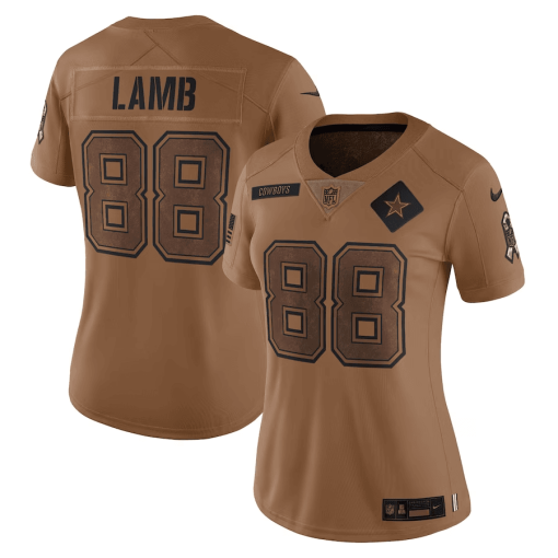 Women’s Nike CeeDee Lamb Brown Dallas Cowboys 2023 Salute To Service Limited Jersey