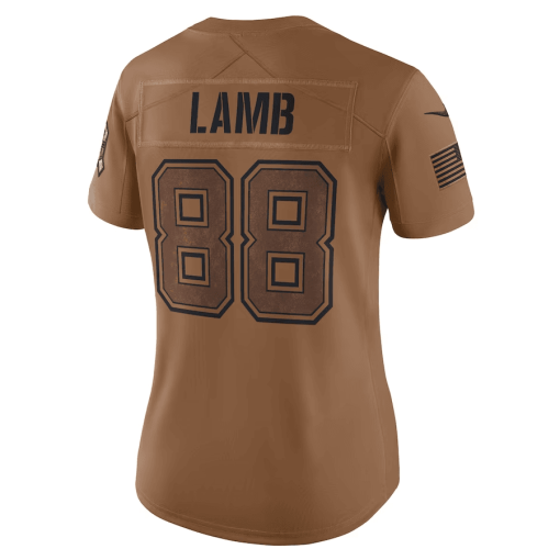 Women’s Nike CeeDee Lamb Brown Dallas Cowboys 2023 Salute To Service Limited Jersey - Image 3