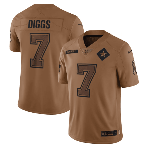 Men’s Nike Trevon Diggs Brown Dallas Cowboys 2023 Salute To Service Limited Jersey