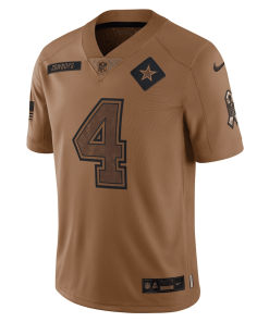 Alternative view of Men’s Nike Dak Prescott Brown Dallas Cowboys 2023 Salute To Service Limited Jersey