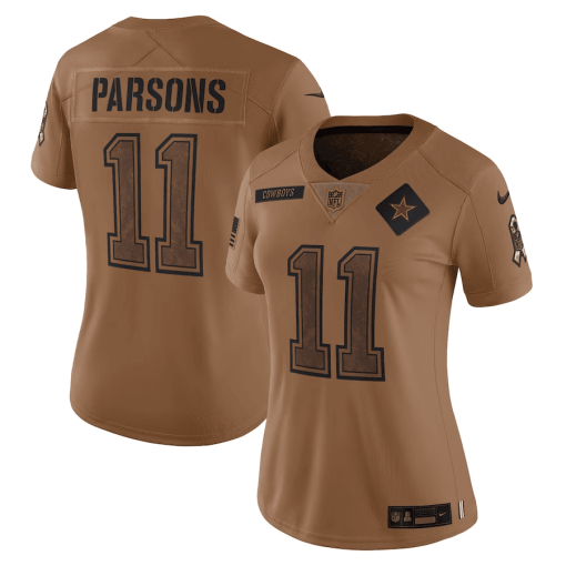 Women’s Nike Micah Parsons Brown Dallas Cowboys 2023 Salute To Service Limited Jersey