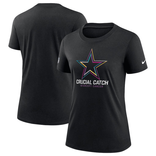 Women’s Nike Black Dallas Cowboys 2024 NFL Crucial Catch Tri-Blend T-Shirt - Image 3