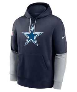 Men’s Nike Navy Dallas Cowboys 2024 Sideline Club Pullover Hoodie