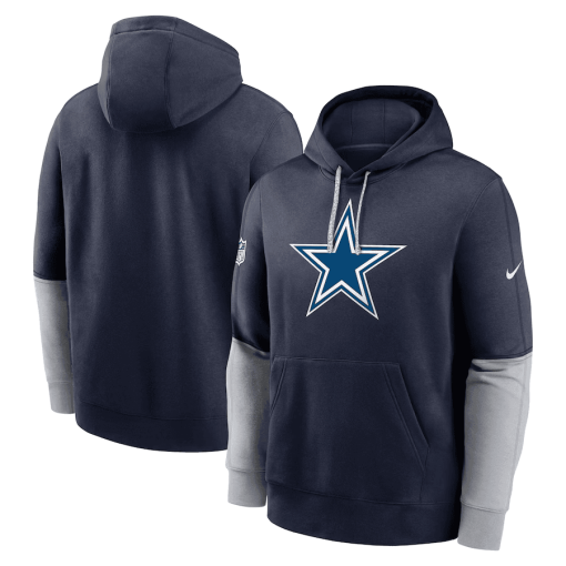 Men’s Nike Navy Dallas Cowboys 2024 Sideline Club Pullover Hoodie - Image 3