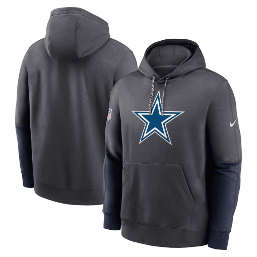 Men’s Nike Charcoal Dallas Cowboys 2024 Sideline Club Pullover Hoodie - Image 3