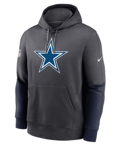 Men’s Nike Charcoal Dallas Cowboys 2024 Sideline Club Pullover Hoodie