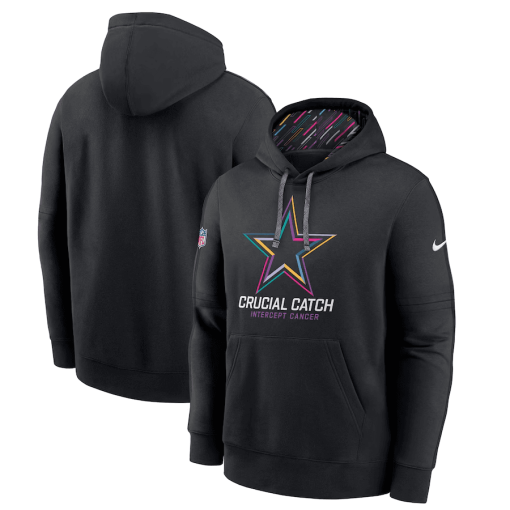Men’s Nike Black Dallas Cowboys 2024 NFL Crucial Catch Club Pullover Hoodie - Image 3
