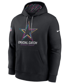 Men’s Nike Black Dallas Cowboys 2024 NFL Crucial Catch Club Pullover Hoodie